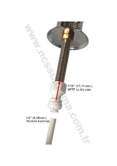 Ro Su Arıtma Musluğu 1-4 İnç Bağlantı Adaptörü