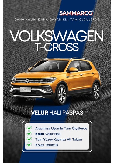 Volkswagen T-cross 2023 Halı Paspas Velur Paspas Kumaş Paspas Oto Paspas