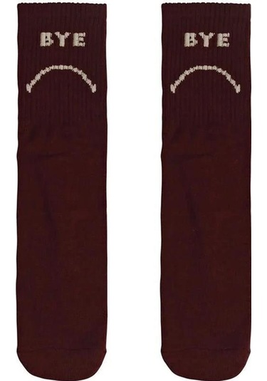 Bad Bear 22.02.02.004-c20 Bye Tall Unisex Çorap Bordo