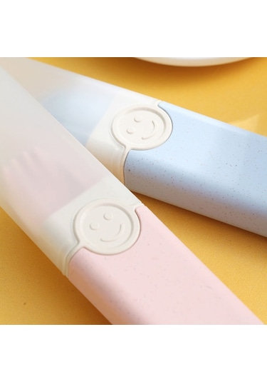 Sones 4'ü 1 Arada Taşınabilir Buğday Samanı Sofra Takımı Açık Hava Seyahat Saklama Sofra Takımı Kutusu, Stil: B Çubuklarla Diğer