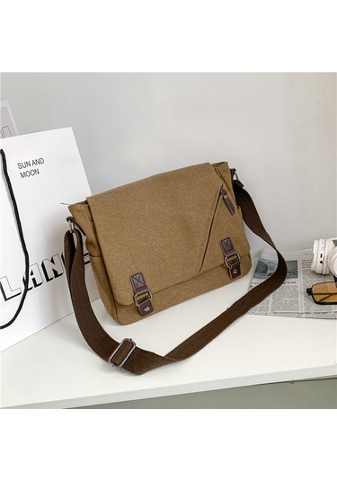 Moda Günlük Çok Amaçlı Kanvas Omuz Çantası Mh7022 Kahverengi
