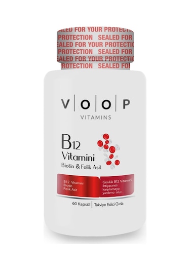 Voop B12 Biotin ve Folik Asit İçeren Takviye Edici Gıda 60 Kapsül