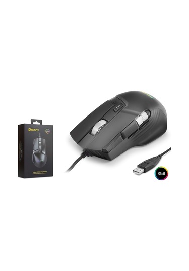 Mkespn X13 Gaming Mouse Kablolu 12400 Dpi 10 Tuş Makro Rgb Oyuncu Mouse Siyah