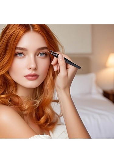 Kaşlar İçin Profesyonel Paslanmaz Çelik Cımbız Seti - Hassas Eğimli Uçlu Siyah Cımbız Seti - Tüy Alma, Güzellik, Yüz Bakımı Ve Kişisel Bakım İçin Siyah