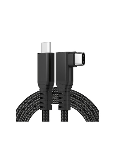 Willowhaven Meta Quest 3s 3 2 Pro Pico 4 Ultra Pc Steam Vr 90 Derece Type C Nylon Örgü 10ft Siyah Şarj Kablosu