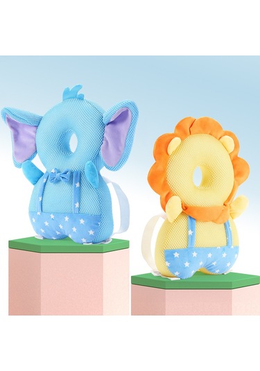 Dianziye Büyük Boy Ağızlı Aslan Desenli Yazlık Bebek Yürüyüş Korumalı Yastık - Kafa Koruma Padı - Fabrika Doğrudan Tedarik Yatay Sabit Kemer Yok