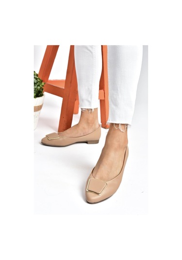 Fox Shoes P726776309 Ten Toka Aksesuarlı Kadın Babet Ten Rengi