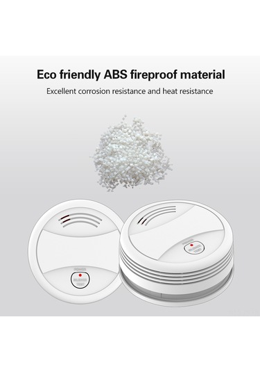 Jeemson Wifi Duman Alarmı, Tuya Uygulaması Bildirimi, 90db Sesli Alarm, 360 Algılama, 9v Pil Dahil Beyaz