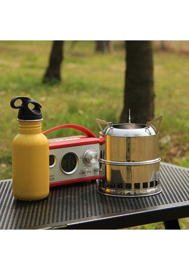 Artfulabode Yürüyüş Yakıcı Yakıcı Taşınabilir Tahta Pişirme Piknik Paslanmaz Mekan Mangal Katlanabilir Kamp Isıtıcı Gümüş Dış Çelik Balıkçılık Ahşap Td Gümüş