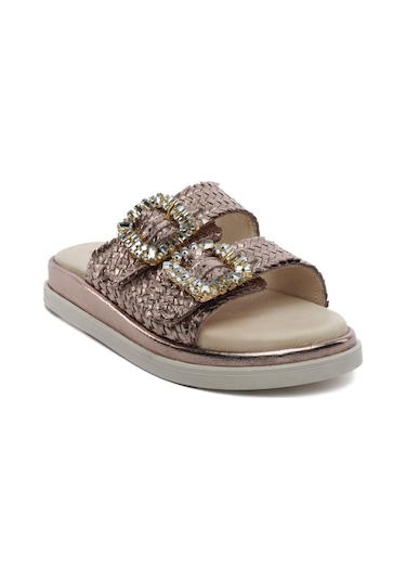 Greyder 59240 Bronz Hakiki Deri Kadın Terlik-956 Bronz