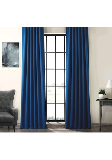 Taç Blackout Karartma Fon Perde Saks Mavisi Mavi