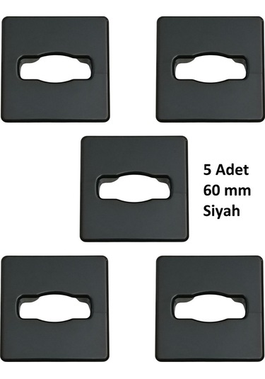 Adilon Masaüstü Kablo Kanalı Deliği Kapağı, Kare, Siyah 6 Cm 5 Adet