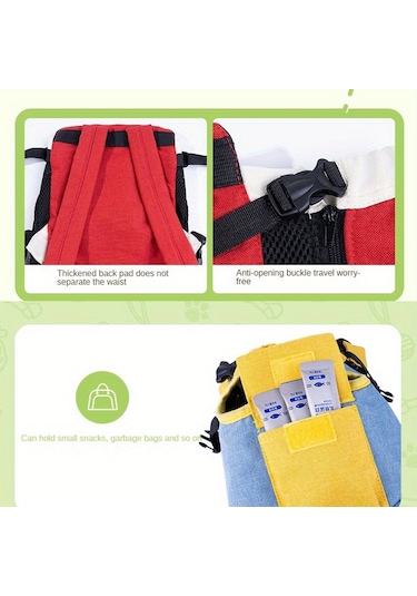 Dono Pet Dört Ayaklı Çanta Dış Mekan Taşıma Çantası Nefes Alabilir Sırt Çantası, Boyut: Xxxl Sarı Beyaz