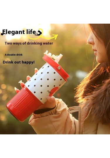 Brightnova Powder Blue Grid 24 01oz 30oz Princess Temalı Paslanmaz Çelik Termos Matara Seyahat Bardağı 07 Beyaz