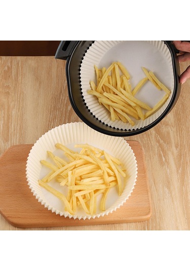 Alibee 100 Adet Yui/xiaomi/philips/kumtel Uyumlu Hava Fritöz Pişirme Kağıdı-beyaz