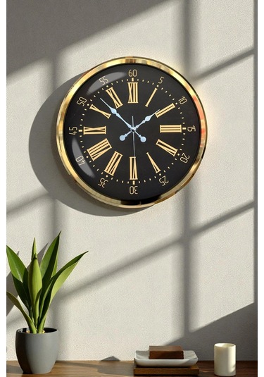 Zentime Prime Aurea Gold 52 Cm Metal Duvar Saati Çok Renkli