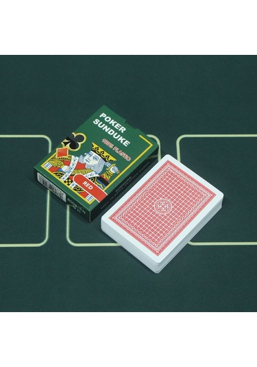 Kırmızı Pvc Plastik Su Geçirmez İskambil Oyun Kağıdı Cin444kr