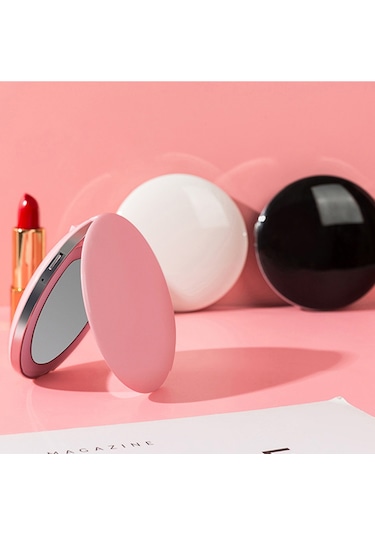 Vkemall 1x/3x Büyüteçli Aydınlatmalı Makyaj Aynası Işık Mini Yuvarlak Taşınabilir Led Ma