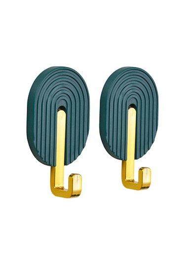 Geeroyoo Yeşil Yeşimli 2 Adet Abs Materyal Süper Yapışkan Duvar Kanca - Banyo, Mutfak, Kapı Arkasında Kullanıma Uygun, Havlu, Çanta, Giyecek Asma İçin Delme Yok Kurulum Koyu Yeşil