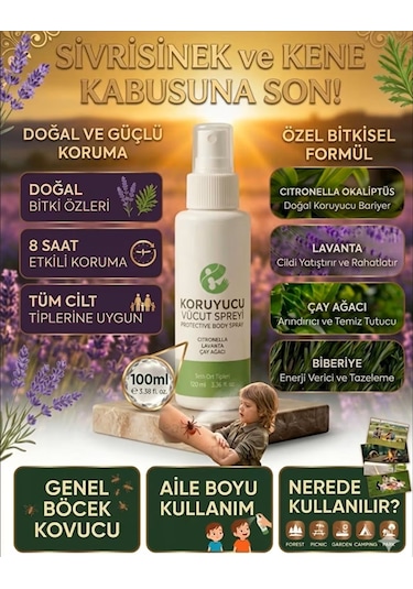 Doğal Koruyucu Sprey Sivrisinek, Kene Ve Genel Böcek Kovucu