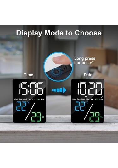 Trendooze Saat, Model Masa Led Küçük Dijital Cm Çift Çalar Başucu, Alarmlı 14,5 Ct