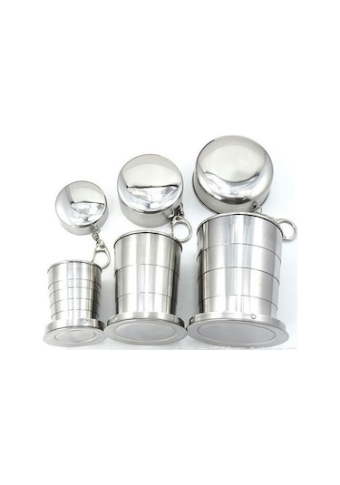 Paslanmaz Çelik Kamp Katlanır Bardak Seyahat Açık Kamp Yürüyüş Kupa Taşınabilir Katlanabilir Bardak L 250 Ml Çok Renkli