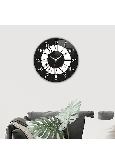 Decorita Cam Saat | Classic Black | Çap40cm Çok Renkli