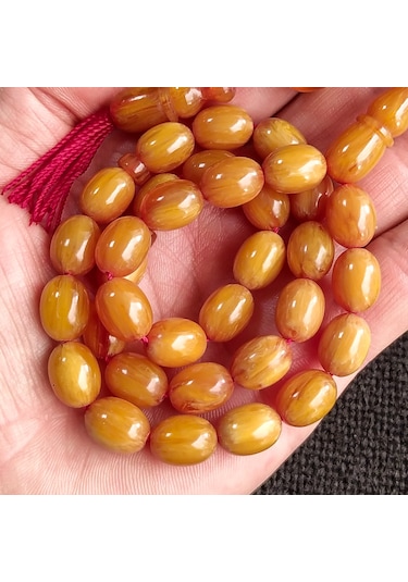 9x12 mm Mişmişi Sandaloz Baga Tesbih, Yeni Döküm Miskevi Baga