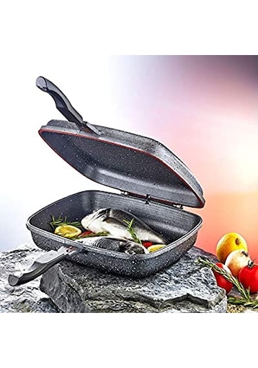 Oms Granit 36X26X9 Cm Balık Tava 3215 Kahverengi