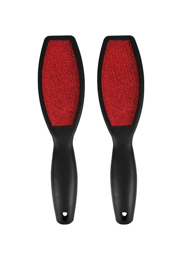 2'li Çift Taraflı Kadife Tüy Toplama Fırçası Seti Giysilerden Ve Döşemelerden Tüy, Toz, Kepek Ve Evcil Hayvan Tüyü Temizler Siyah