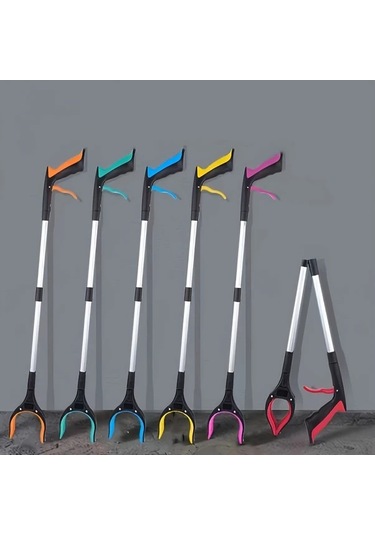 Oldfriend 4 Renk Seçeneği Gri Beyaz Hafif Alüminyum Döner Tutamaklı Çöp Maşası