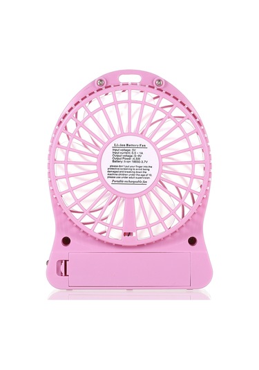 Symbee Usb Li Çaklı El Fani , Masaüstü /dış Mekan Kullanı Mı , 3 Hız Ayarı , Led Işık, Pembe - Serinlik Her Yerde