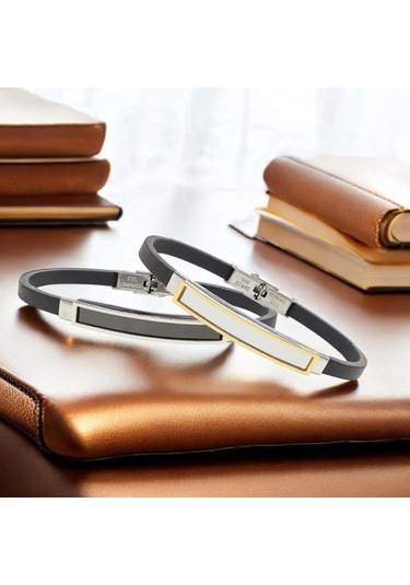 Fm İsim Yazılabilir Kişiselleştirilebilir Çelik Bileklik 3183scb011 Siyah