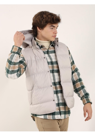 Dufy Taş Erkek Regular Fit Dik Yaka Yelek Mont - 96763 Taş
