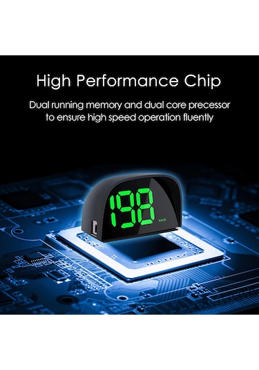 Padalink Araba Genel Hud Gps Pekabı Hız Gösterici Usb Beslemeli Yeşil Renk Km Santimetresi