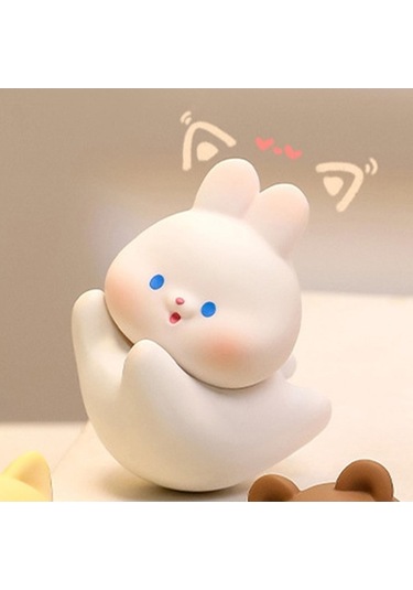 Novahub Suntek Reçine Bebek Oyuncak, Dekompresyon Hayvan Şekli, Beyaz