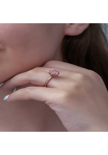 Casera's Gümüş Rose Pembe Lotus Çiçeği Yüzük Csr2182967 Gümüş