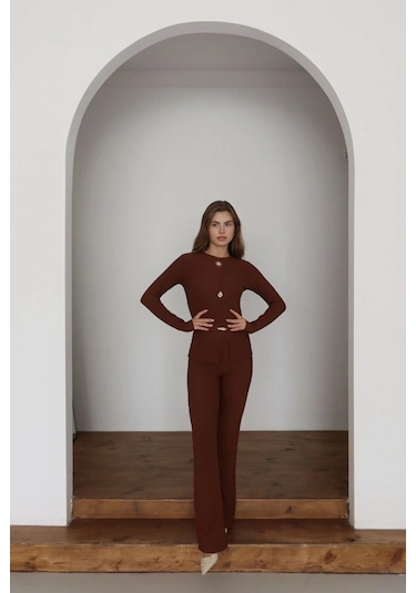 Kazax Ottoman Alt Üst Takım Kahve Pt510442 Kahve
