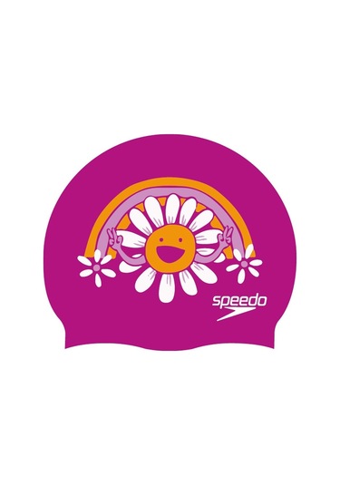 Speedo Slogan Print Silikon Yüzücü Bonesi Çok Renkli