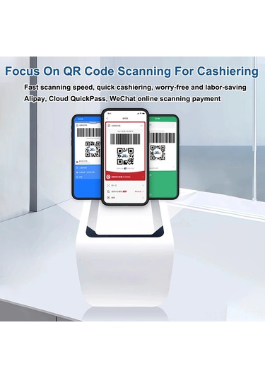 Springsun Masaüstü Barkod Ve Qr Kod Okuyucu - Otomatik Sensörlü Usb Tarayıcı Market/restoran