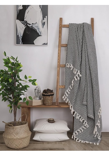 Battaniye Pamuk Piramid 180x200 Cm Siyah