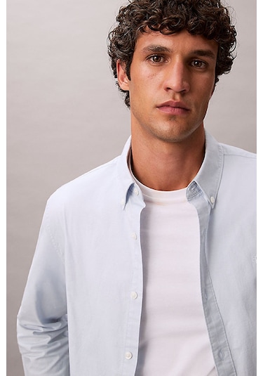 Calvin Klein Erkek Regular Fit Düğmeli Yaka Oxford Gömlek - Açık Mavi Plein Air Calvin Klein Erkek Regular Fit Düğmeli Yaka Oxford Gömlek - Açık Mavi Plein Air