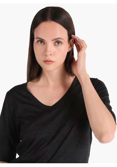 Colins Siyah Kadın Tshirt K.kol Cl1065178 Q1.v2 Blk 001
