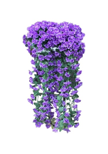 Yifomall Mavi-mor Yapay Sarmaşık Çiçek Demeti - 70 Cm Dekoratif Asma Bitki