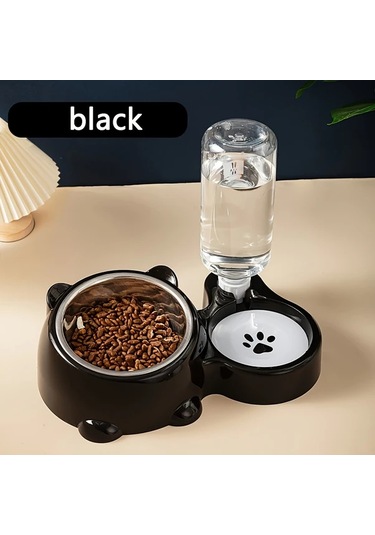 Hightower Gri Otomatik Kedi Köpek Mama Ve Su Kabı Paslanmaz Çelik Kaymaz Tasarım