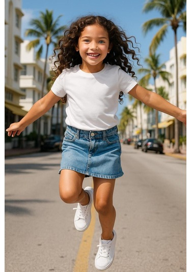 Ekru Çocuk T-shirt Kız Erkek Unisex %100 Pamuk Ekru