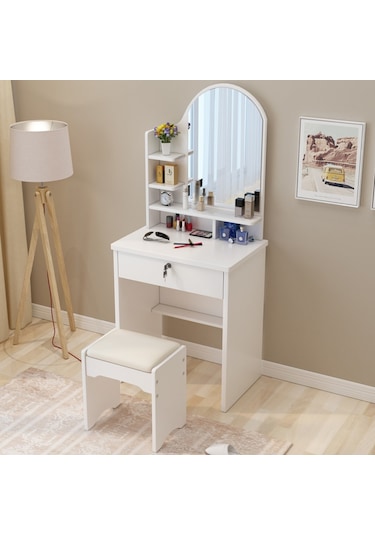 Showroomistanbul Sed Mobilya Makyaj Masası Tuvalet Ve Puf 3