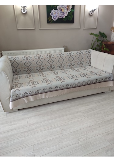 Koltuk Örtüsü Kaymaz Kilim Krem Bej