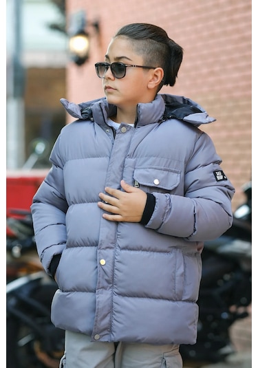 Erkek Çocuk Şişme Mont Km.0041 Gri