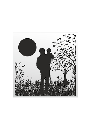 Folyo Sticker Baba Ve Oğul 100cm Uzunluk Siyah